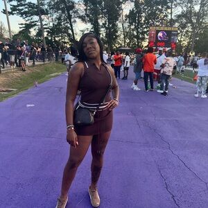 Brown Polo Tank Mini Skirt with Stripe Detail